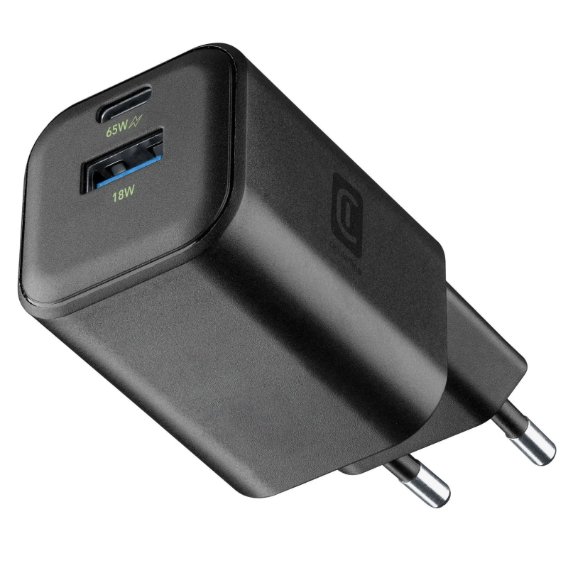 alimentatore da rete cellularline 65w nero