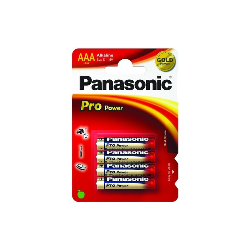 pila panasonic 4 pz. mini stilo aaa alcaline lr03 pro power