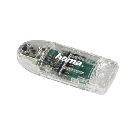 card reader usb hama usb 2.0 8in1 sd/microsd transparent 91092 [91092]