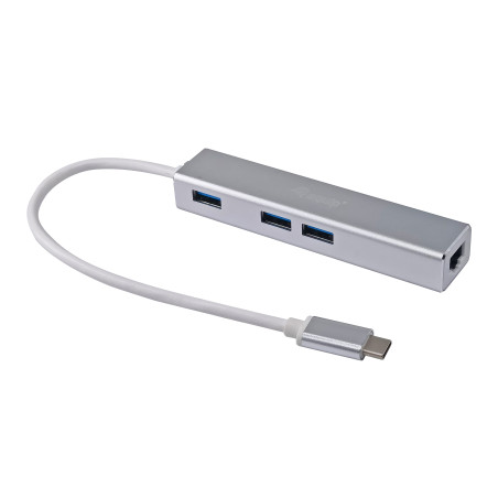 hub usb equip tipo-c/3.0 a 3porte 5000mbit/s argento [133481]