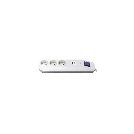 presa multipla rev ice 3-prese usb e interr 1.4m bianco [0014348100]