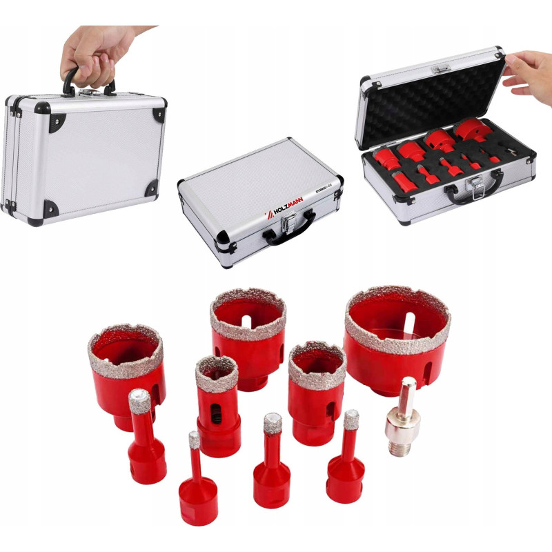 fresa a secco holzmann diamantato rosso 9pz [dtbks6-68]