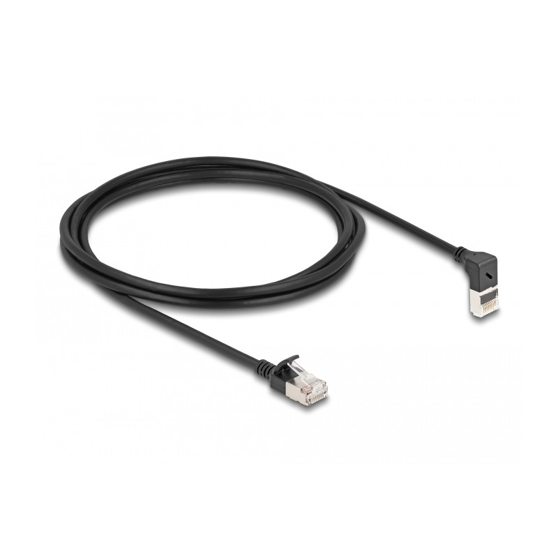 cavo di rete delock rj-45 cat.6a s/ftp angolato 2m nero [80288]