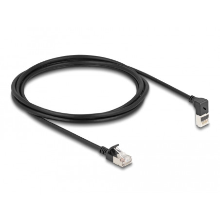 cavo di rete delock rj-45 cat.6a s/ftp angolato 2m nero [80288]