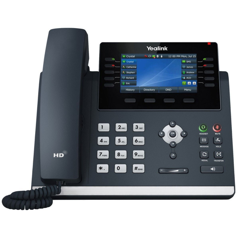 telefono ip yealink sip-t44u con 12 account sip nero [sip-t44u]