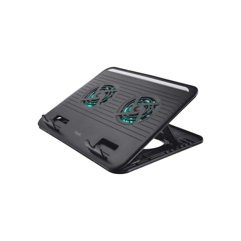 supporto di raffreddamento trust cyclone a 2 ventole per laptop 16"