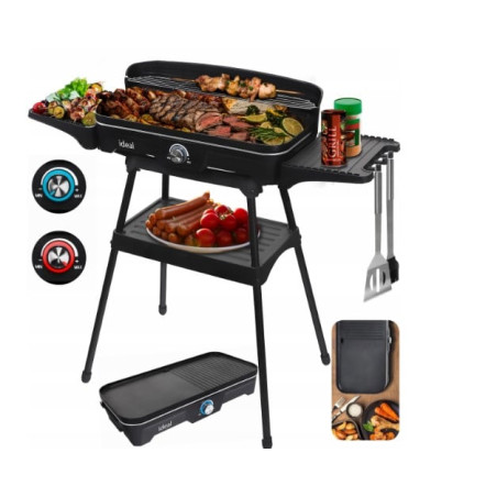 griglia elettrica da giardino eldom ideal ik1703 5in1 pieghevole