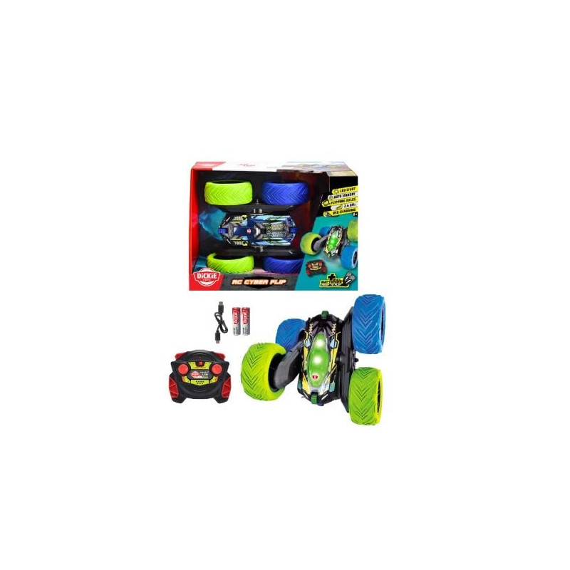 modellino dickie rc cyber flip 1/18 multicolore [201105010]