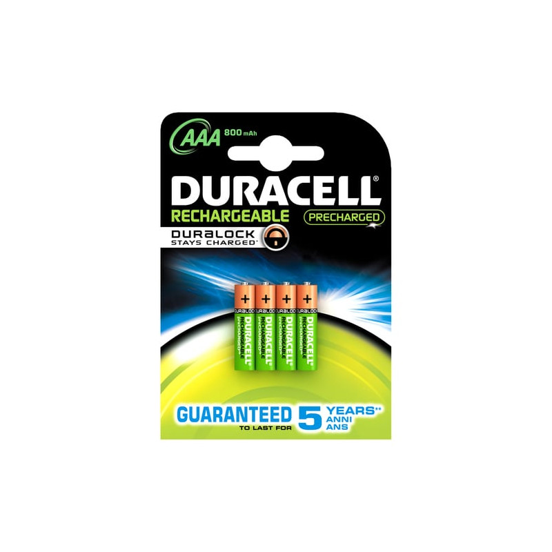 Pila ricaricabile duracell 4 pz. staycharged micro aaa mini stilo