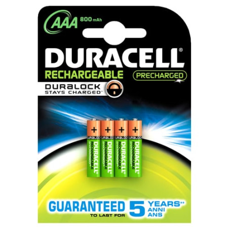 Pila ricaricabile duracell 4 pz. staycharged micro aaa mini stilo