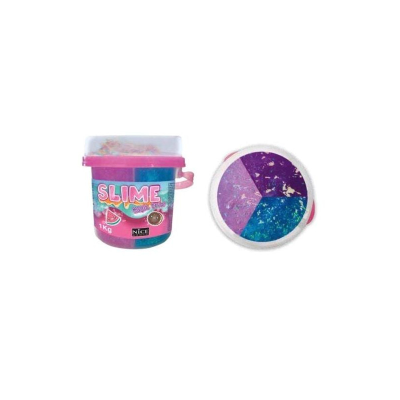 giocattolo nice 98001 slime magic trio secchiello 1kg multicolore