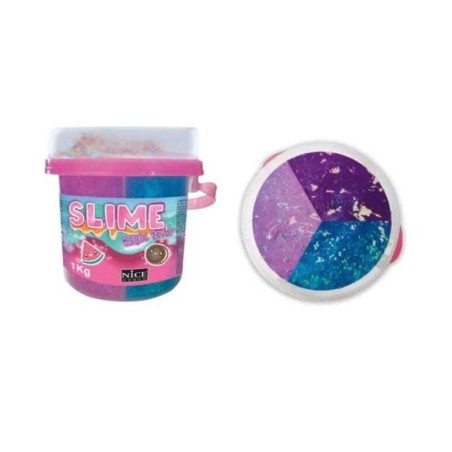 giocattolo nice 98001 slime magic trio secchiello 1kg multicolore