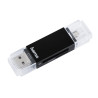 lettore di schede hama usb 2.0 otg basic sd/microsd nero [181056]
