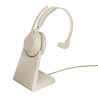 cuffia jabra evolve2 65 mono uc + ladestation + link 380c beige