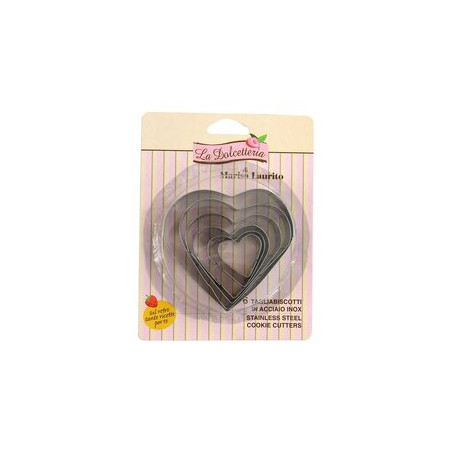 stampo biscotti gp & me a forma di cuore 6pz 5036