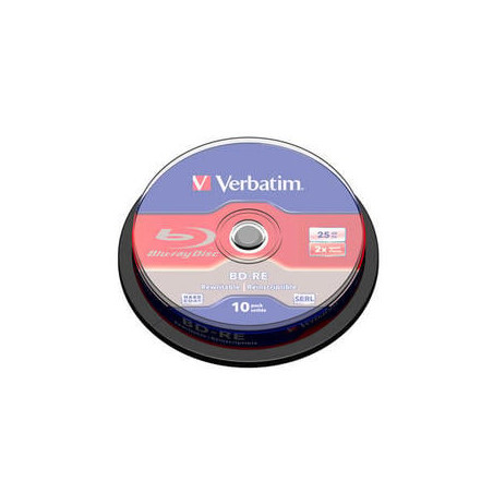 Confezione blu-ray verbatim 25gb spin 2x singolo strato 10-pz