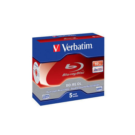 Confezione blu-ray verbatim 50gb 5 pezzi gioielloc. 2x bianco-blu
