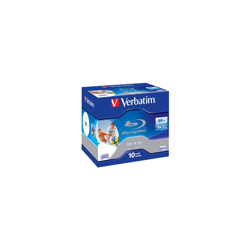 Confezione blu-ray verbatim 50gb 6x wide stampabile 10-pz