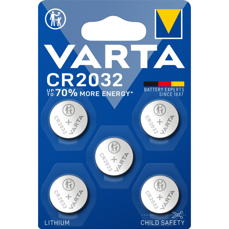pile a bottone varta electronic cr2032 litio 3v 5pz [06032101415]