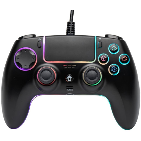controller qubick neon cop50015 gamepad rgb cablato 3.5mm ps5/pc