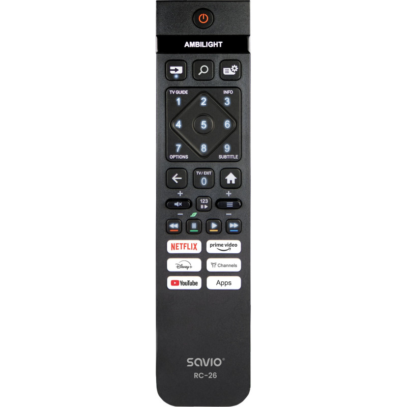 telecomando savio rc-26 ir wireless tv premere i pulsanti nero