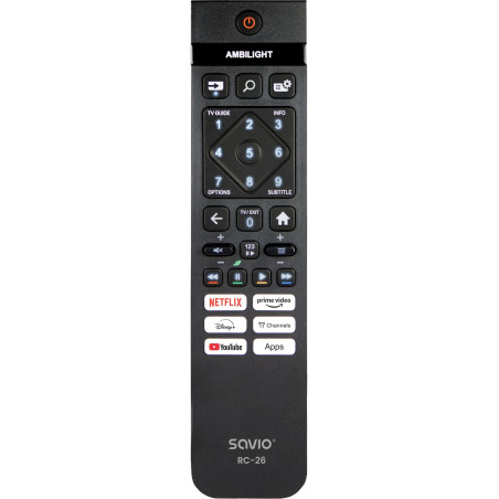 telecomando savio rc-26 ir wireless tv premere i pulsanti nero