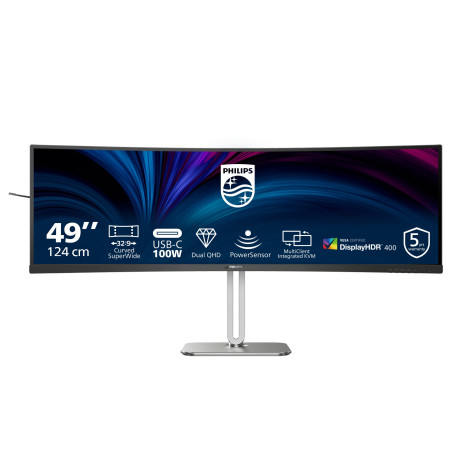 monitor led 49'' philips 49b2u5900c curvo quad hd 5120x1440/4ms/classe