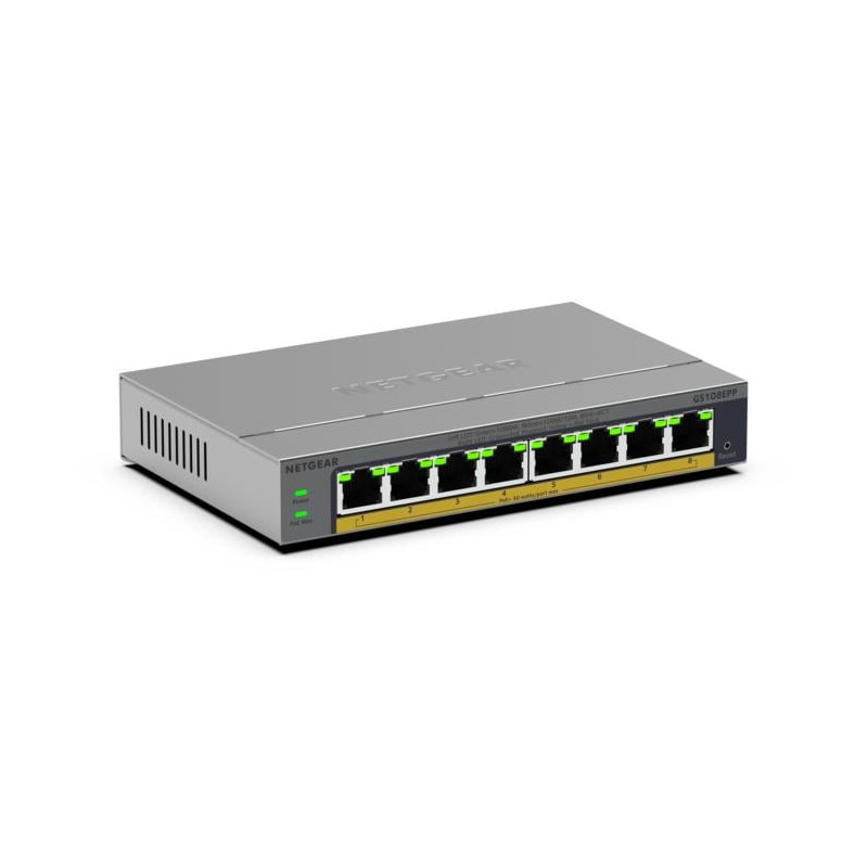 switch netgear gs108epp non gestito 4 porte gigabit ethernet 10/100/1000