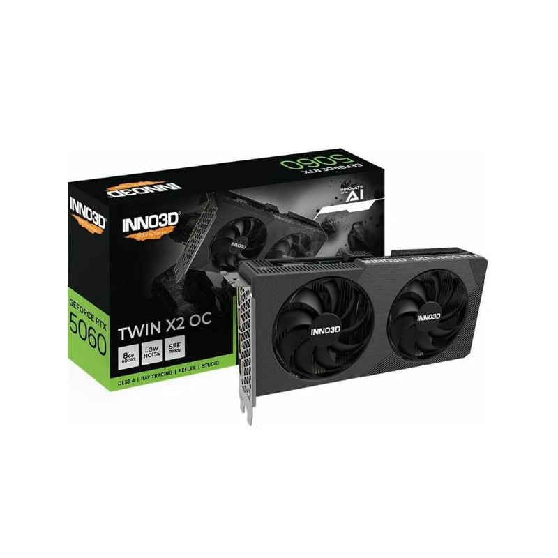 scheda video nvidia inno3d rtx 5060 twin x2 oc 8gb/gddr7/128bit/nero