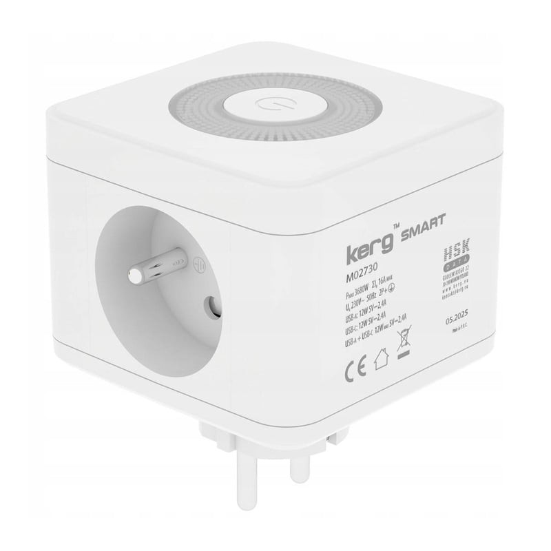 presa intelligente kerg smart con porte usb bianco [m02730]
