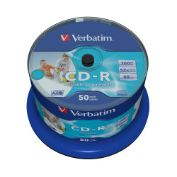 Confezione cd-r verbatim 700mb 50pcs pack 52x spindel azo wide