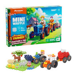 set di costruzioni marioinex mini waffle farmer trattori e un prato