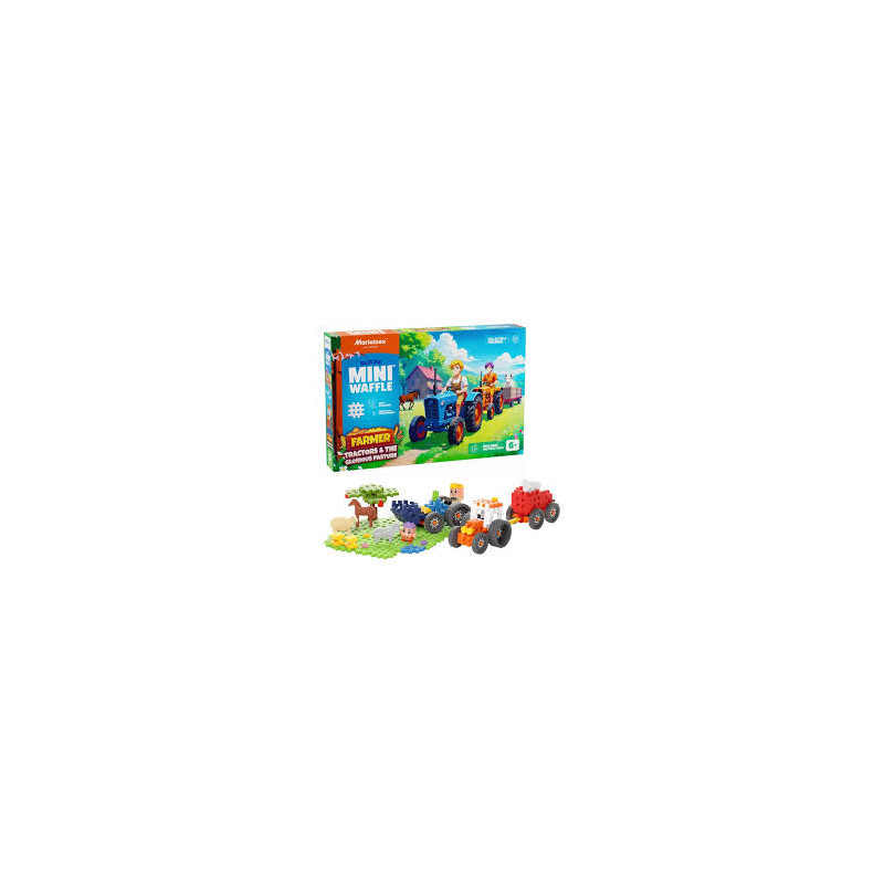 set di costruzioni marioinex mini waffle farmer trattori e un prato