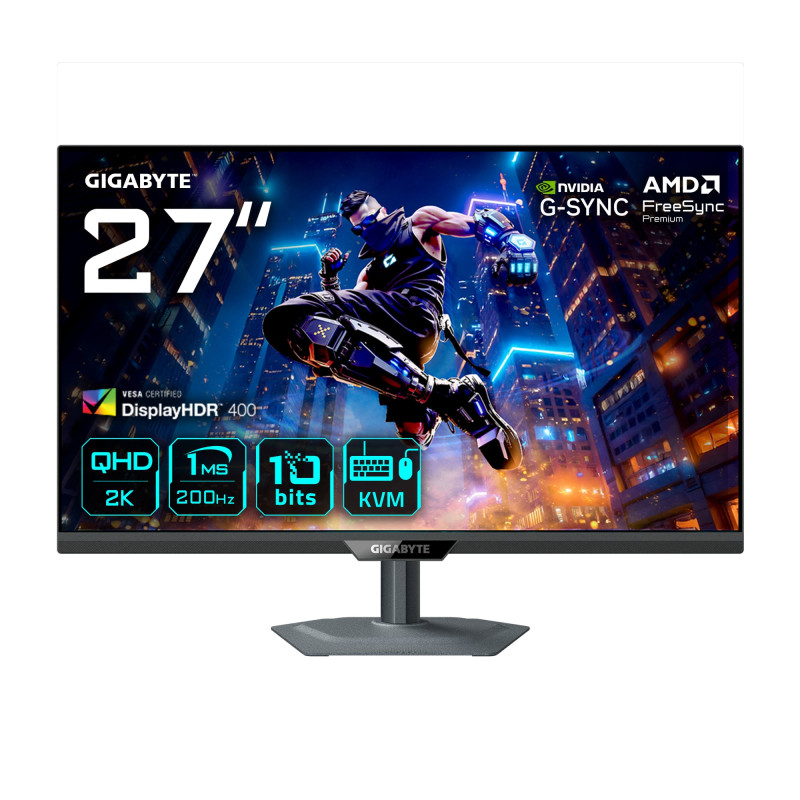 monitor led 27" gigabyte m27q2 qd quad hd 2560x1440p/1ms/classe