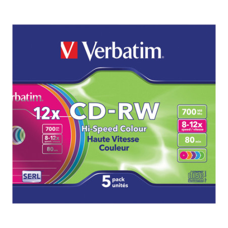 Confezione cd-rw verbatim 700mb [43167]