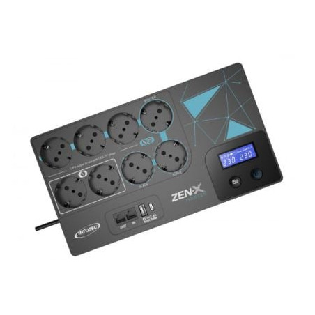 gruppo di continuita' infosec 600va 360w con avr nero [icuzenx600m]