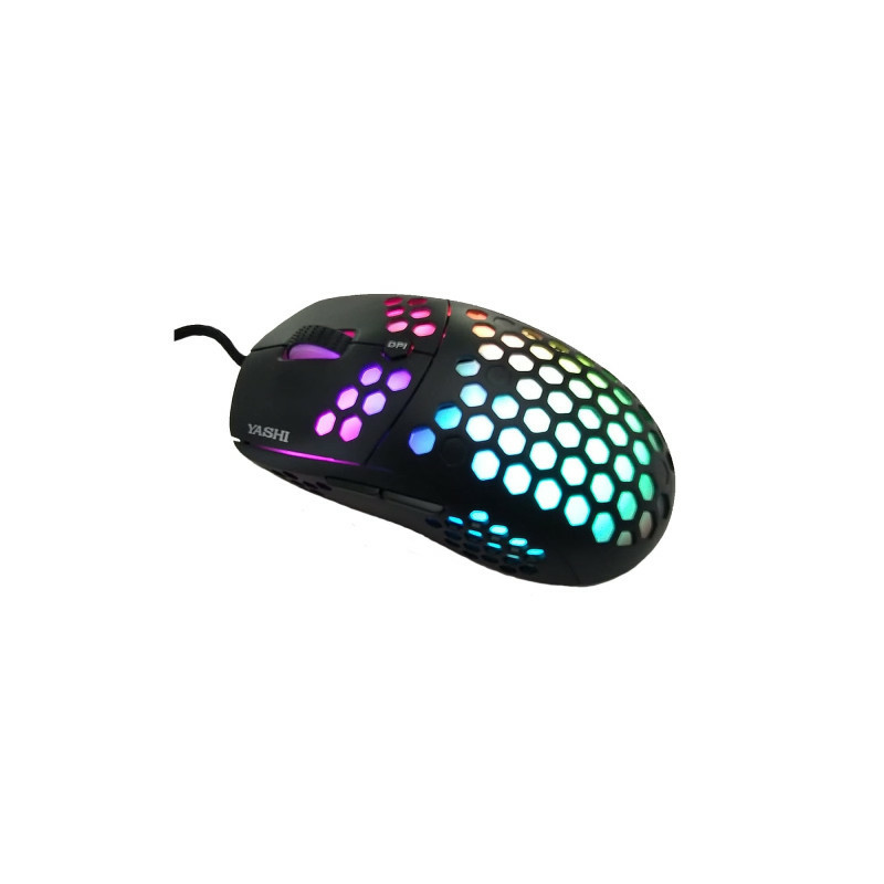 mouse yashi acey100 gaming wired usb/ottico 6400dpi 6 tasti nero