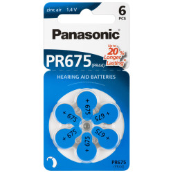 pila panasonic 6 pz. a bottone per protesi acustiche pr675