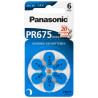 pila panasonic 6 pz. a bottone per protesi acustiche pr675