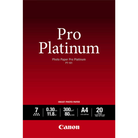 carta fotografica canon pt-101 a2 pro platinum 20fogli bianco