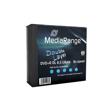 Confezione dvd+r mediarange 8.5gb 5pcs pack double layer 8x slim