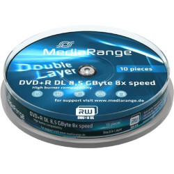 Dvd+r mediarange 8.5gb 10pcs spindel double layer 8x [mr466]