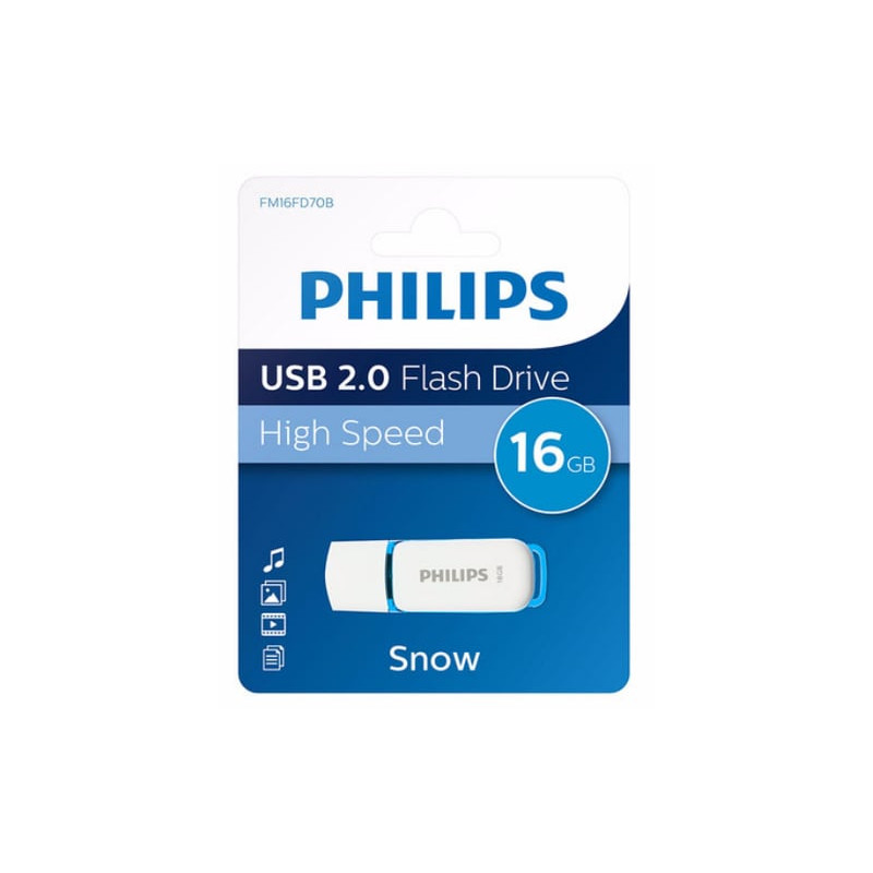 pen drive 16gb philips usb2.0 snow edition blu [fm16fd70b/00]