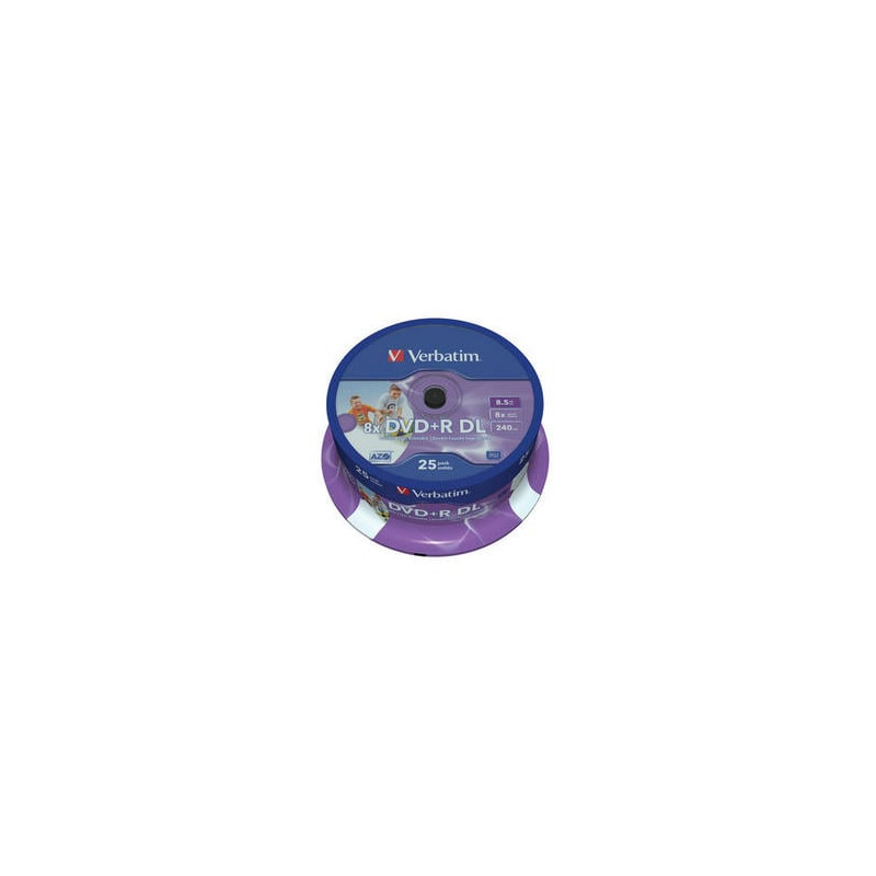 Confezione dvd+r verbatim 8,5gb 25pcs pack double 8x spindel wide