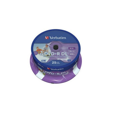 Confezione dvd+r verbatim 8,5gb 25pcs pack double 8x spindel wide
