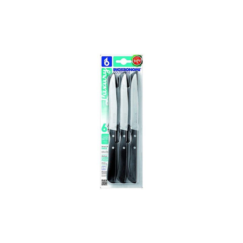 set coltelli pizza coltellerie bonomi acciaio inossidabile 6pz 38006