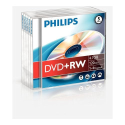 Confezione dvd + rw philips portagioielli 4,7gb 4x foil 5pz [dw4s4j05f