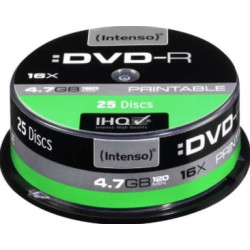 Confezione dvd-r intenso 4,7gb "printable inkjet" 16x