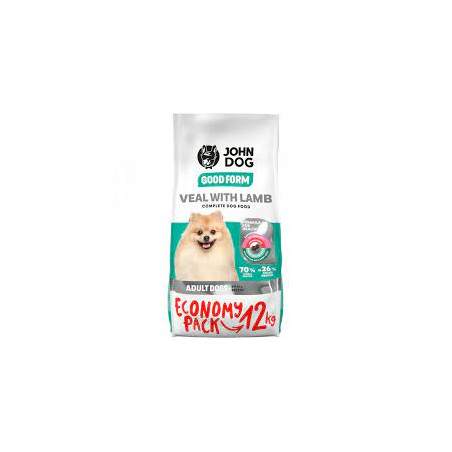 cibo secco per cani john dog good form adult mini vitello con agnello