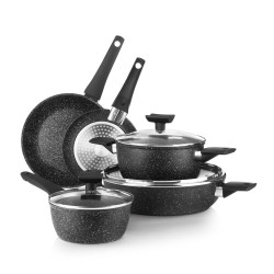 batteria pentole alluflon moneta a01a176508 magnolia nero 8pz